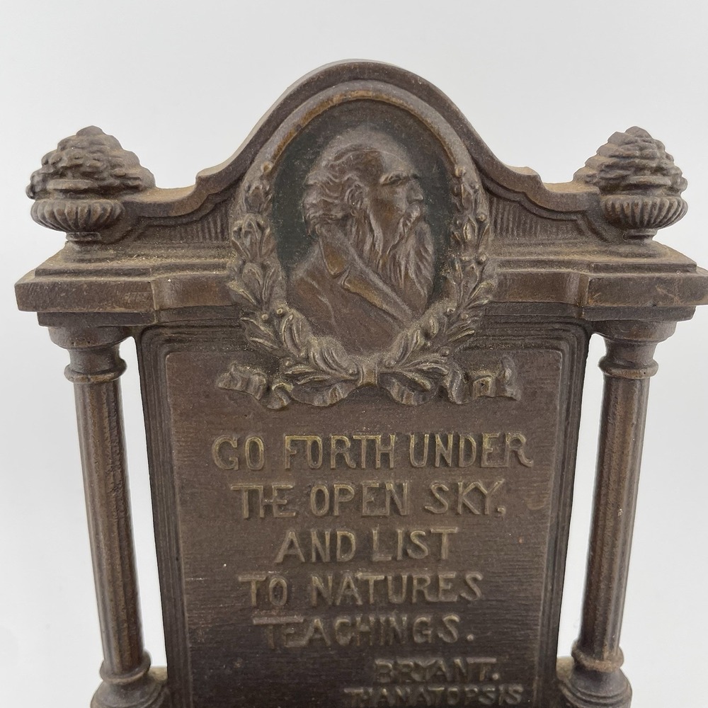 Bradley & Hubbard Antique Bookend Thanatopsis Cast Metal Classical Library Decor - Picture 2 of 11